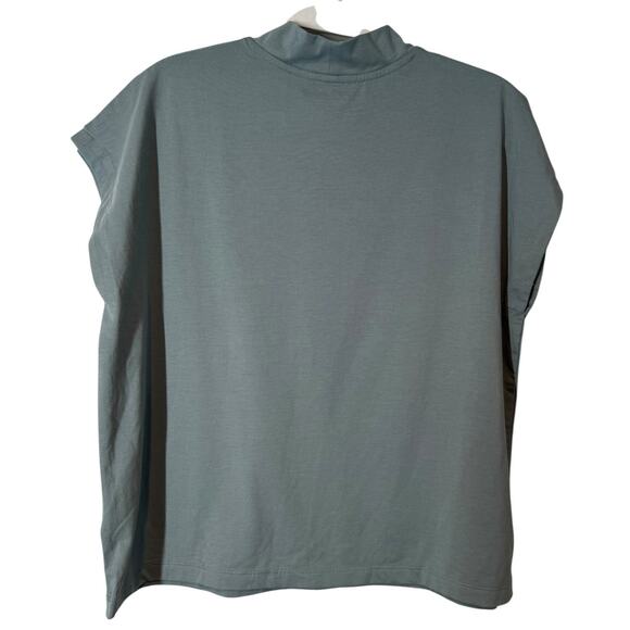 Athleta Away Mock Neck Tee Minimalistic Grey Green Small‎ Basic Staple Minimal - Picture 8 of 9